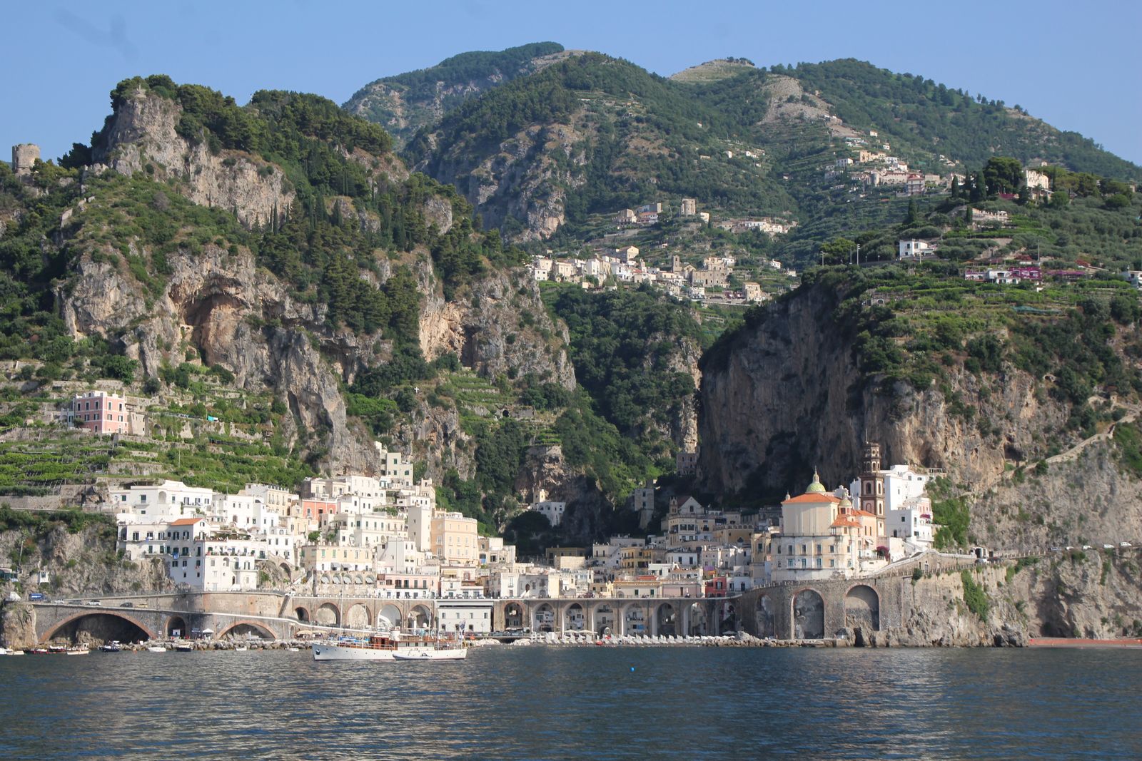 Mediterranean coastline seen from a mountain road