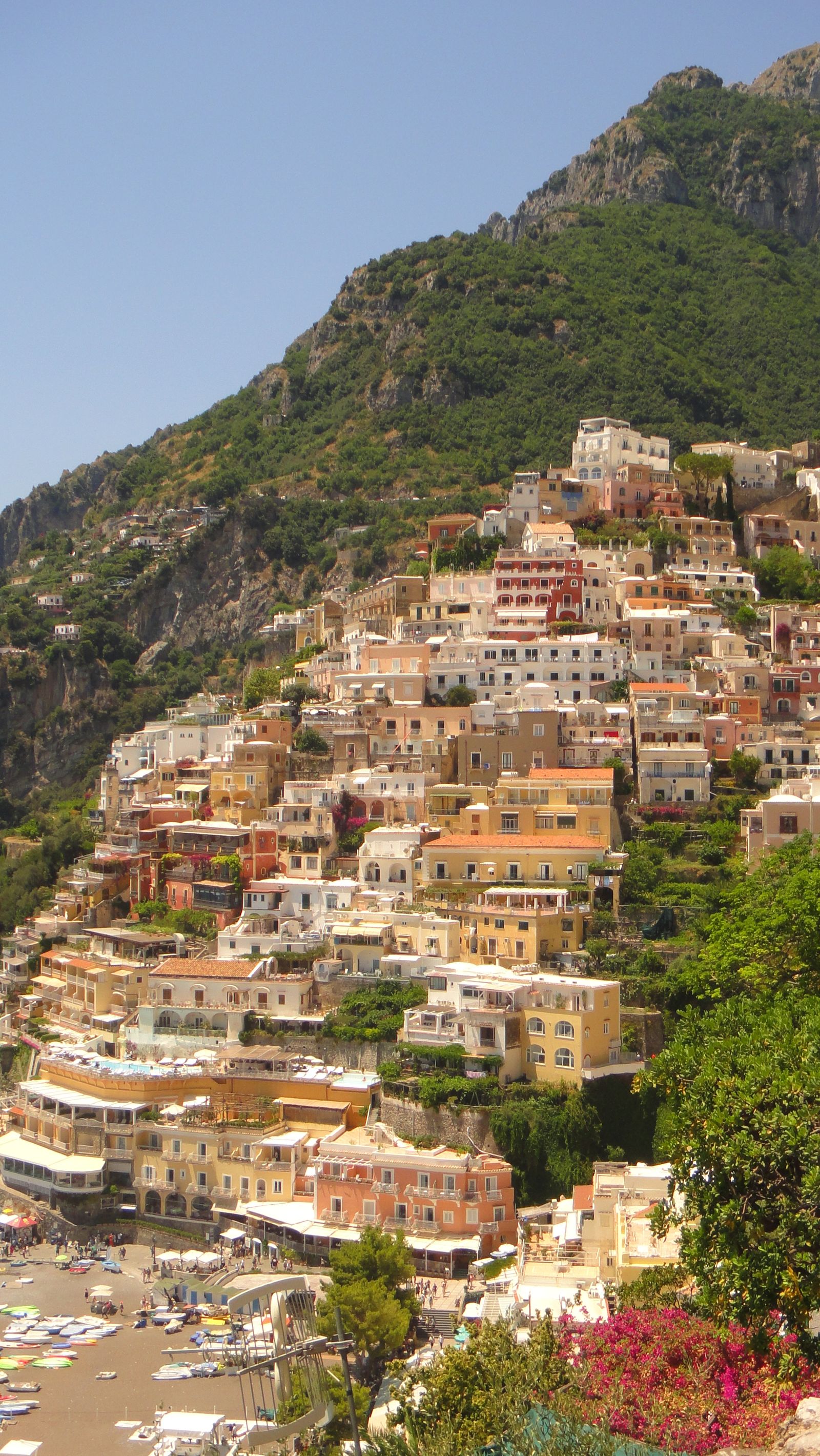 Positano cliffside village at golden hour