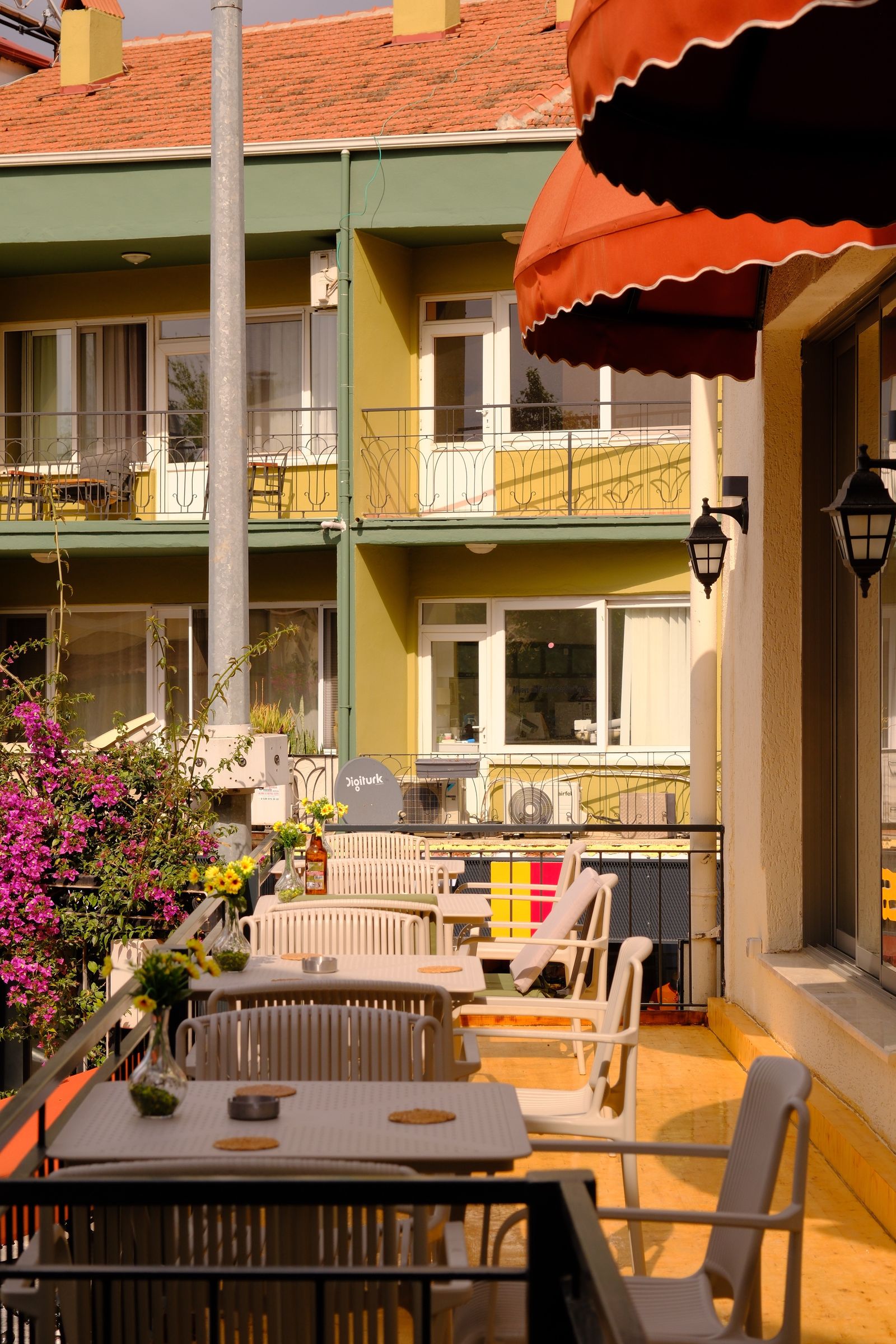 Hotel terrace overlooking the sea